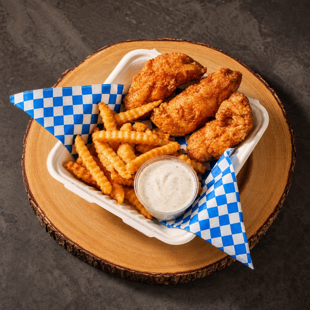Chicken Tenders & Sauce.